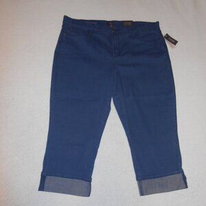 NWT NYDJ Dayla Wide Cuff Capri Jeans Lift Tuck Tummy Control Stretch Denim 18W